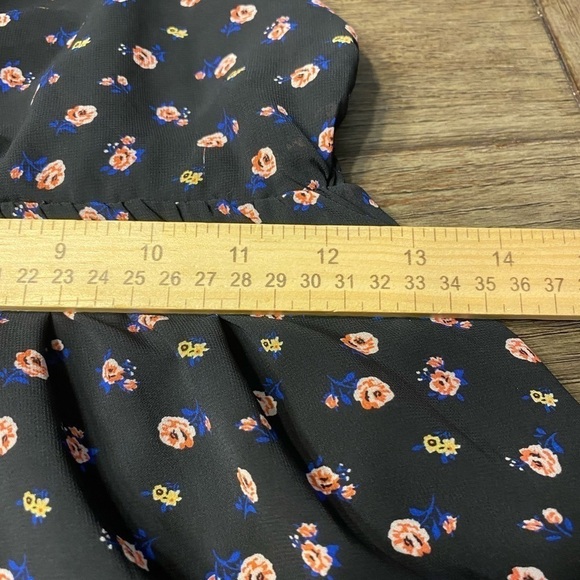 Womens Forever 21 Black Floral Print Spaghetti Strap High Low Dress S. - Picture 8 of 9